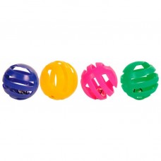 Мячик пластмассовый сетчатый с бубенчиком двухцветный